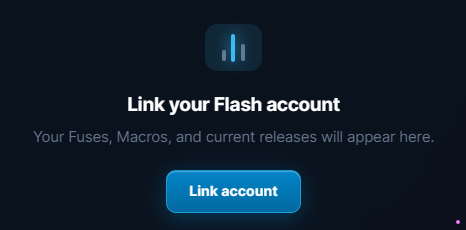 The Link account button in Flash Air